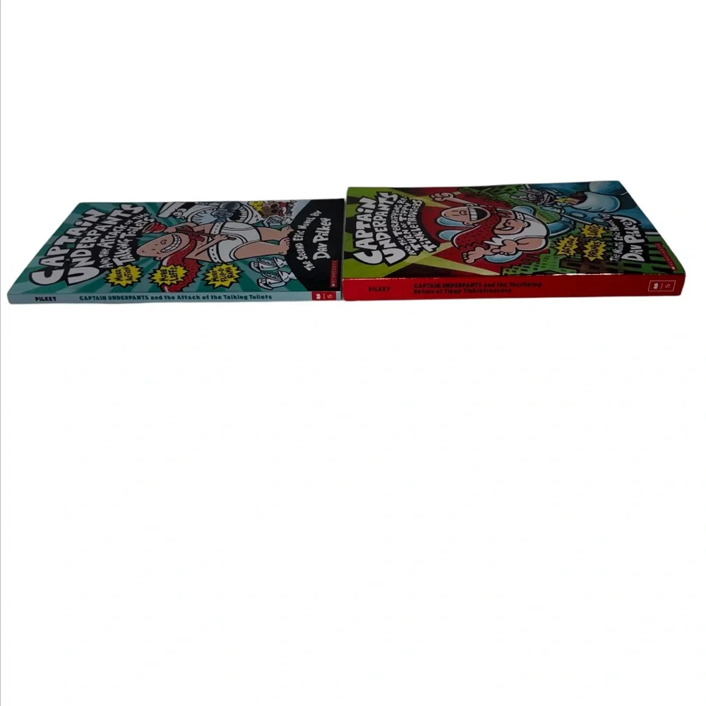 Captain Underpants by Dav Pilkey 2 Paperback Books Scholastic Reading Book #2 #9